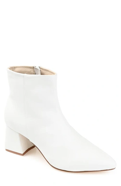 Journee Signature Tabbie Pointed Toe Bootie In White