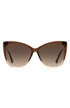 Jimmy Choo 58mm Seba Cat Eye Sunglasses In Brown Beige / Brown Gradient