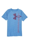 Under Armour Kids' Tech Split Logo Graphic Tee In Victory Blue / / Hendrix