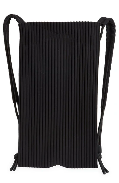 Pleats Please Issey Miyake Pleated Woven Backpack In Black