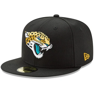 New Era Black Jacksonville Jaguars Head Logo Omaha 59fifty Fitted Hat