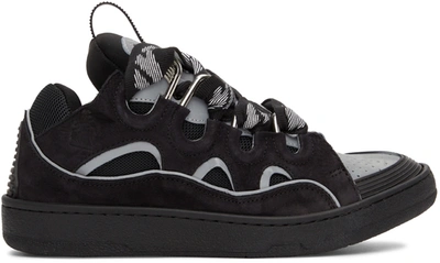 Lanvin Curb Sneakers In Black Leather | ModeSens