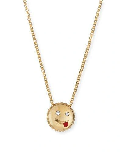 Roberto Coin Cheeky Emoji Pendant Necklace With Diamonds In Gold