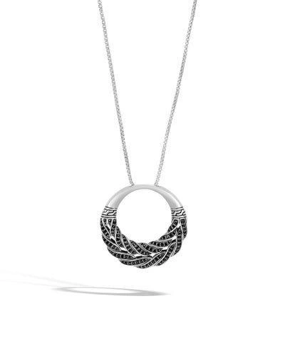 John Hardy Sterling Silver Classic Chain Box Chain Pendant Necklace With Black Sapphire, 32 In Black/silver