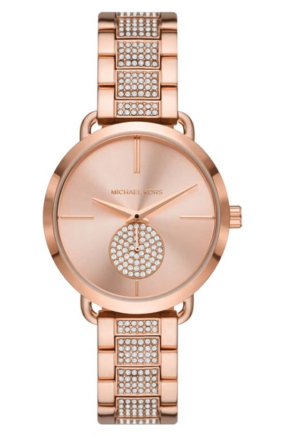 Michael Kors Portia Bracelet Watch, 36mm In Rose Gold
