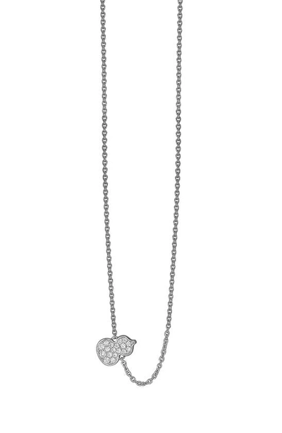 Qeelin Petite Wulu Diamond Pendant Necklace In White Gold
