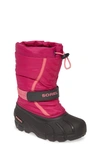 Sorel Kids' Flurry Weather Resistant Snow Boot In Deep Blush/ Tropic Pink Multi