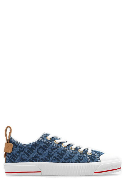 See By Chloé Logo-print Low-top Sneakers In Blue