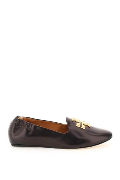 Tory Burch Eleanor Leather Ballerina Shoes In Black