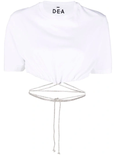 Dea Crystal-embellished Cropped T-shirt In White