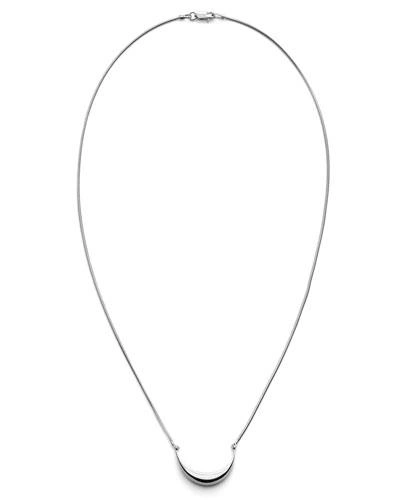 Shinola Jewelry Small Sterling Silver Crescent Pendant Necklace, 18"