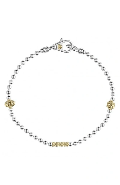 Lagos Caviar Icon 1-row Ball-chain Bracelet In Silver
