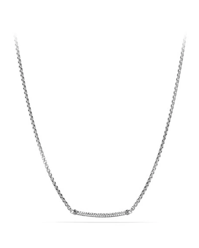 David Yurman Petite Pave Metro Chain Necklace With Diamonds In Silver/white