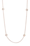 Roberto Coin 18k Gold Diamond Station Necklace In Rose Gold