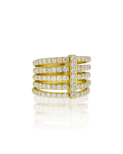 Carelle Moderne 18k Five-row Diamond Ring