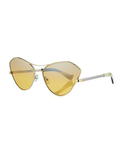 Grey Ant Fluxus Cat-eye Mirrored Sunglasses In Silver