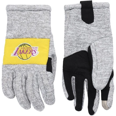 Foco Men's  Gray Los Angeles Lakers Team Knit Gloves