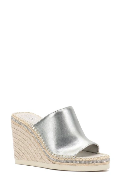 Vince Camuto Brissia Wedge Mule In Pewter