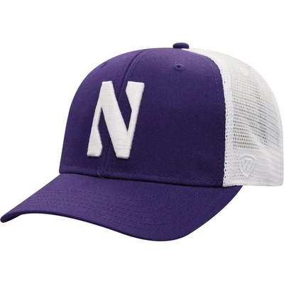 Top Of The World Men's  Purple And White Northwestern Wildcats Trucker Snapback Hat In Purple,white