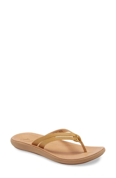 Olukai Kapehe Luana Flip Flop In Golden Harvest/ Golden Sand