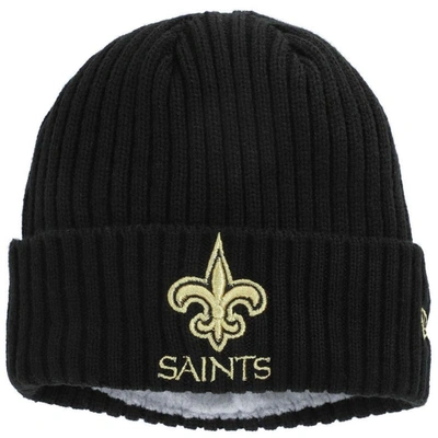 New Era Kids' Youth  Black New Orleans Saints Team Logo Core Classic Cuffed Knit Hat
