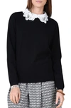 Molly Bracken Lace Collar Sweater In Black