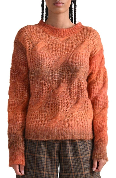 Molly Bracken Ombré Stripe Sweater In Orange