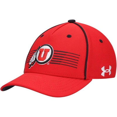 Under Armour Kids' Youth  Red Utah Utes Blitzing Accent Performance Adjustable Hat