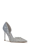 Nine West Women's Folowe D'orsay Pumps Women's Shoes In Blue/silver Ombre Glitter