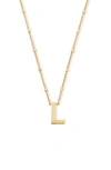 Kendra Scott Initial Pendant Necklace In Gold Metal-l