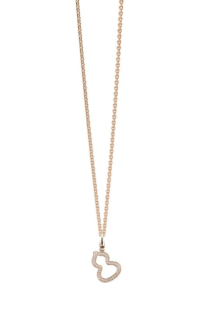 Qeelin Small Wulu Diamond Pendant Necklace In Rose Gold