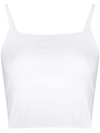 Skin Gia Stretch Cotton Crop Camisole Top In White