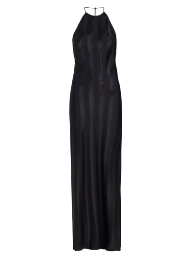 Adriana Iglesias Lea Silk Halterneck Dress In Black Geometric