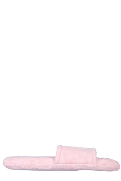 Versace Terry Cotton Logo-print Slippers In Pink