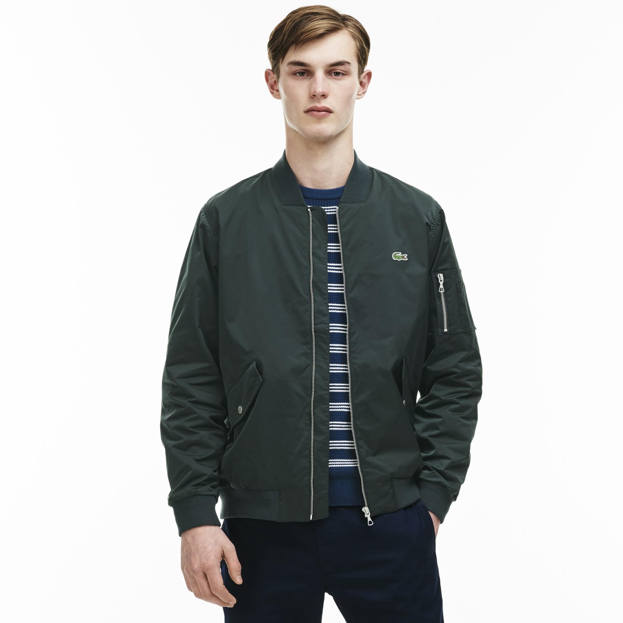 Lacoste Men's Textured Nylon Bomber 