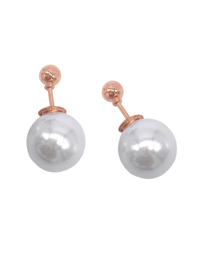 Adornia Spring 2022 14k Rose Gold Vermeil 5-5.5mm Imitation Pearl Double Sided Ball Earrings