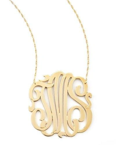 Jennifer Zeuner Three-initial Pendant Necklace