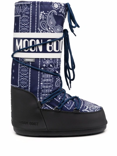 Moon Boot X Highsnobiety Padded Boots In Blue