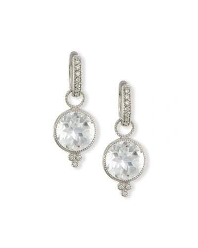 Jude Frances Provence Round White Topaz Earring Charms With Diamonds