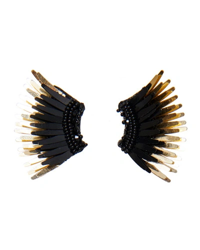 Mignonne Gavigan Women's Madeline 14k-gold-plated & Mixed-media Mini Wing Earrings In Black