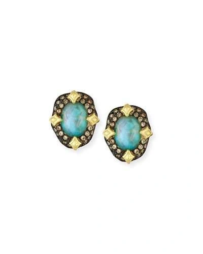 Armenta Old World Peruvian Opal Earrings With Diamonds In Yellow/black