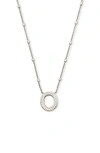 Kendra Scott Initial Pendant Necklace In Rhodium Metal-o