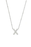 Kendra Scott Initial Pendant Necklace In Rhodium Metal-x