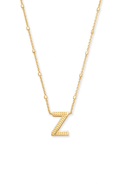 Kendra Scott Initial Pendant Necklace In Gold Metal-z