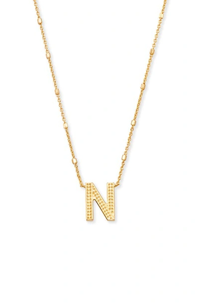 Kendra Scott Initial Pendant Necklace In Gold Metal-n