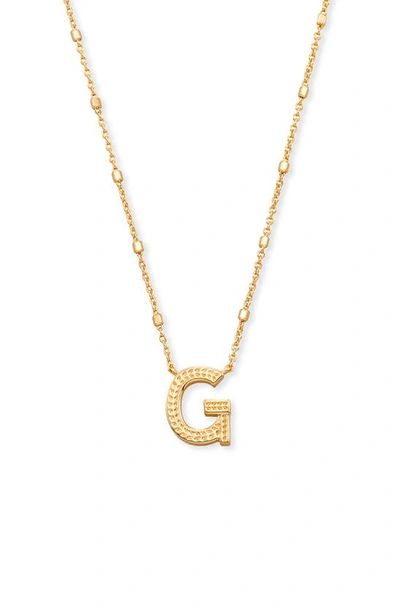 Kendra Scott Initial Pendant Necklace In Gold Metal-g