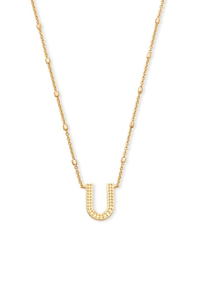 Kendra Scott Initial Pendant Necklace In Gold Metal-u