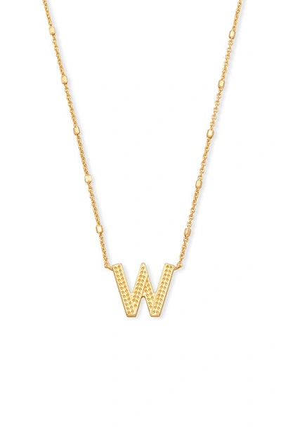 Kendra Scott Initial Pendant Necklace In Gold Metal-w