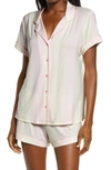 Nordstrom Lingerie Moonlight Short Pajamas In Pink Chalk Awning Stripe