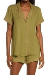 Nordstrom Lingerie Moonlight Short Pajamas In Olive Mayfly